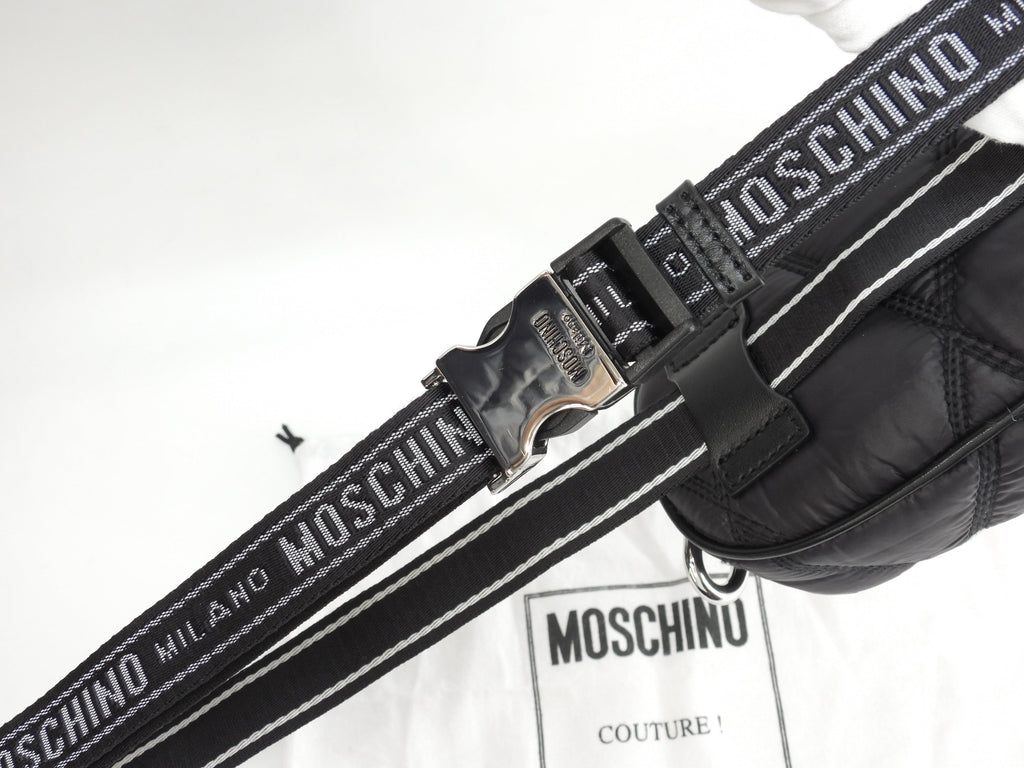 モスキーノ ベルトバッグ ナイロン 黒 バムバッグ ボディバッグ 未使用品@ 349