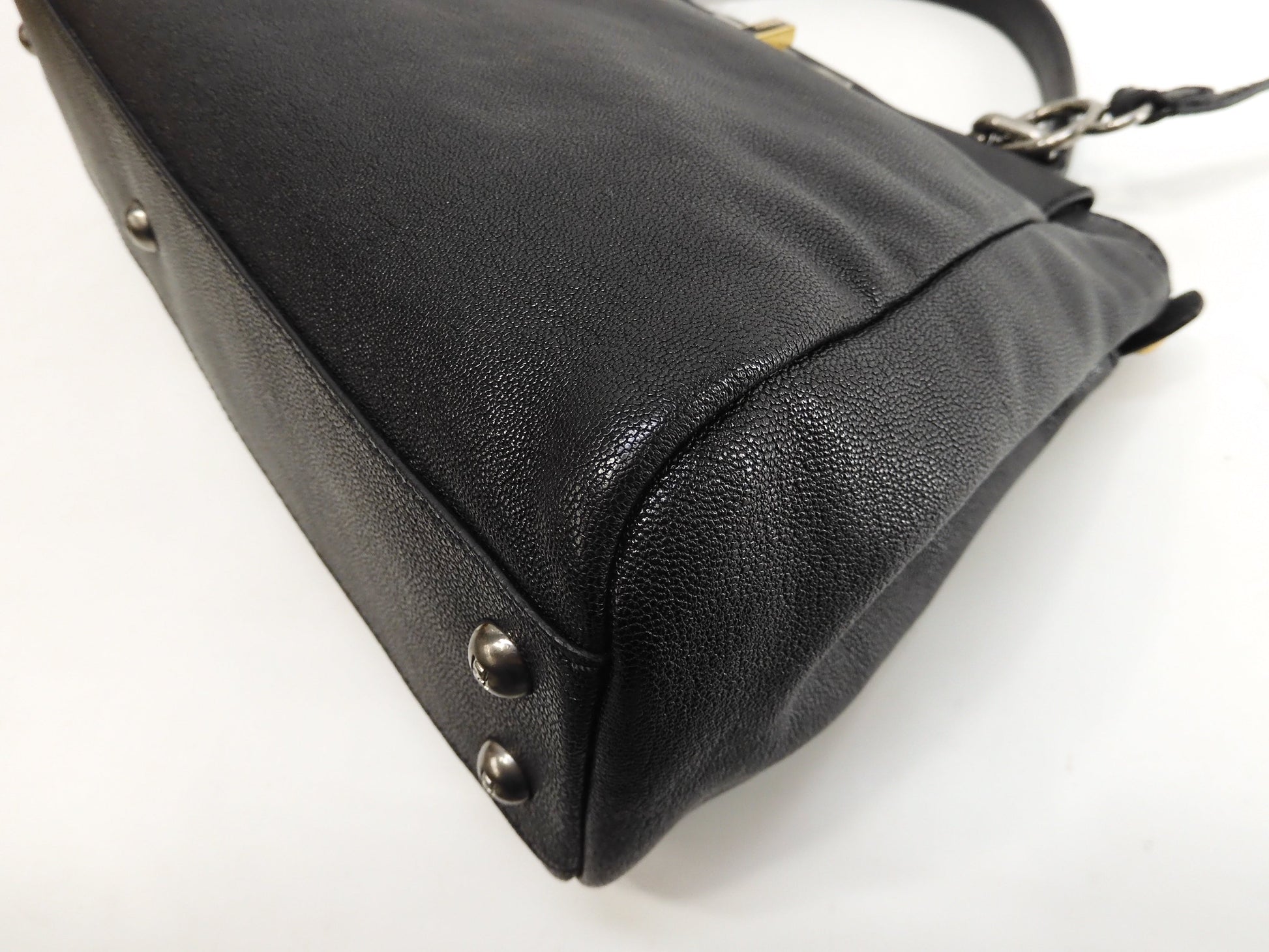 Fendi Peekaboo piccolo pelle nera borsa a mano con tracolla condizioni eccellenti @ 314