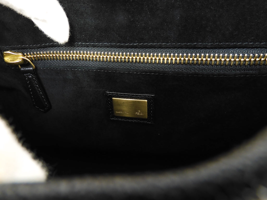 Fendi Peekaboo piccolo pelle nera borsa a mano con tracolla condizioni eccellenti @ 314