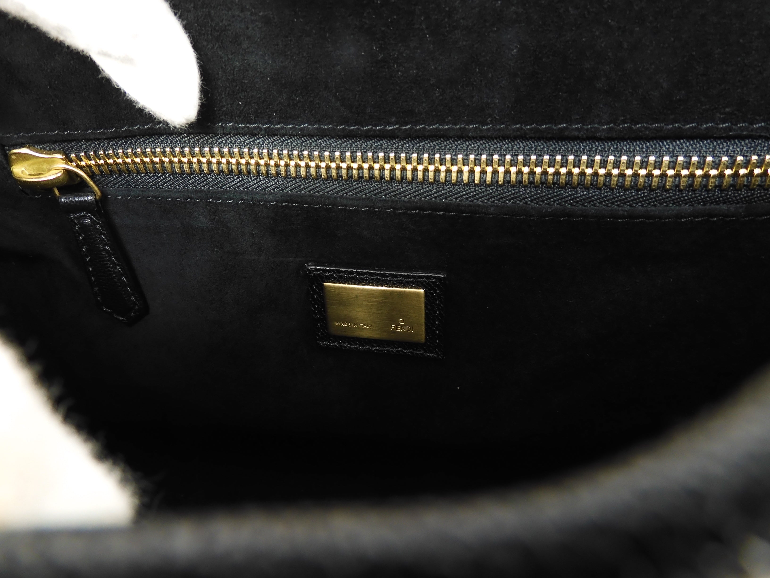 Fendi Peekaboo piccolo pelle nera borsa a mano con tracolla condizioni eccellenti @ 314