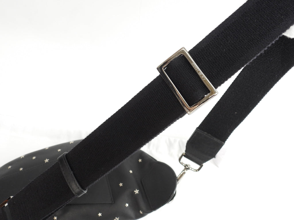 Jimmy Choo Marsupio York in pelle nera con stelle argentate, in ottime condizioni @ 1