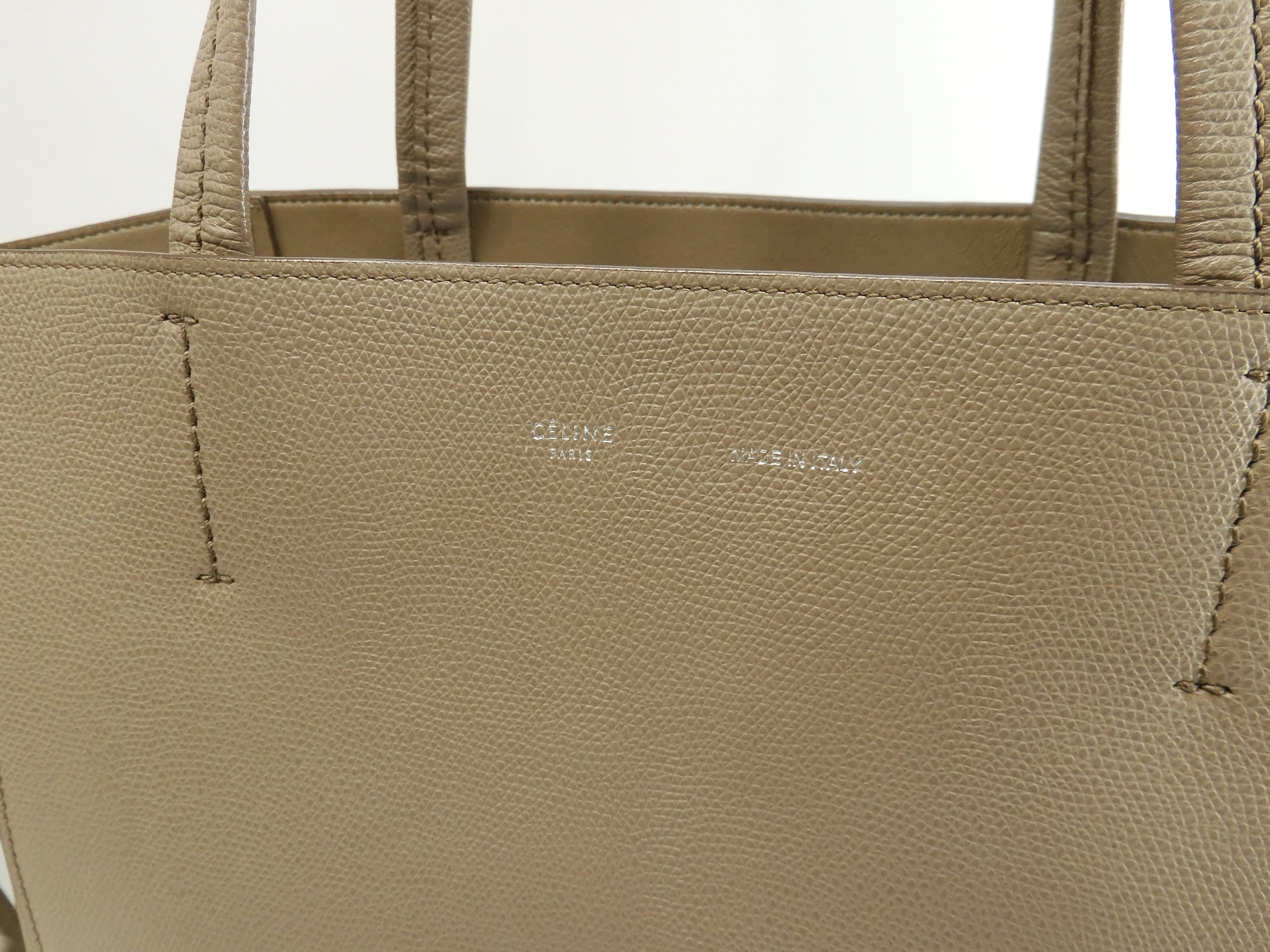 Celine Cabas Phantom Small in pelle grigia, borsa tote shopping @U-LA-0185