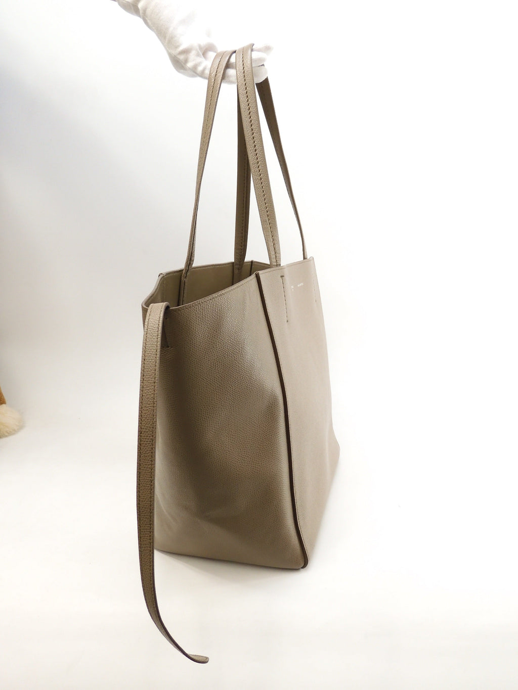 Celine Cabas Phantom Small in pelle grigia, borsa tote shopping @U-LA-0185