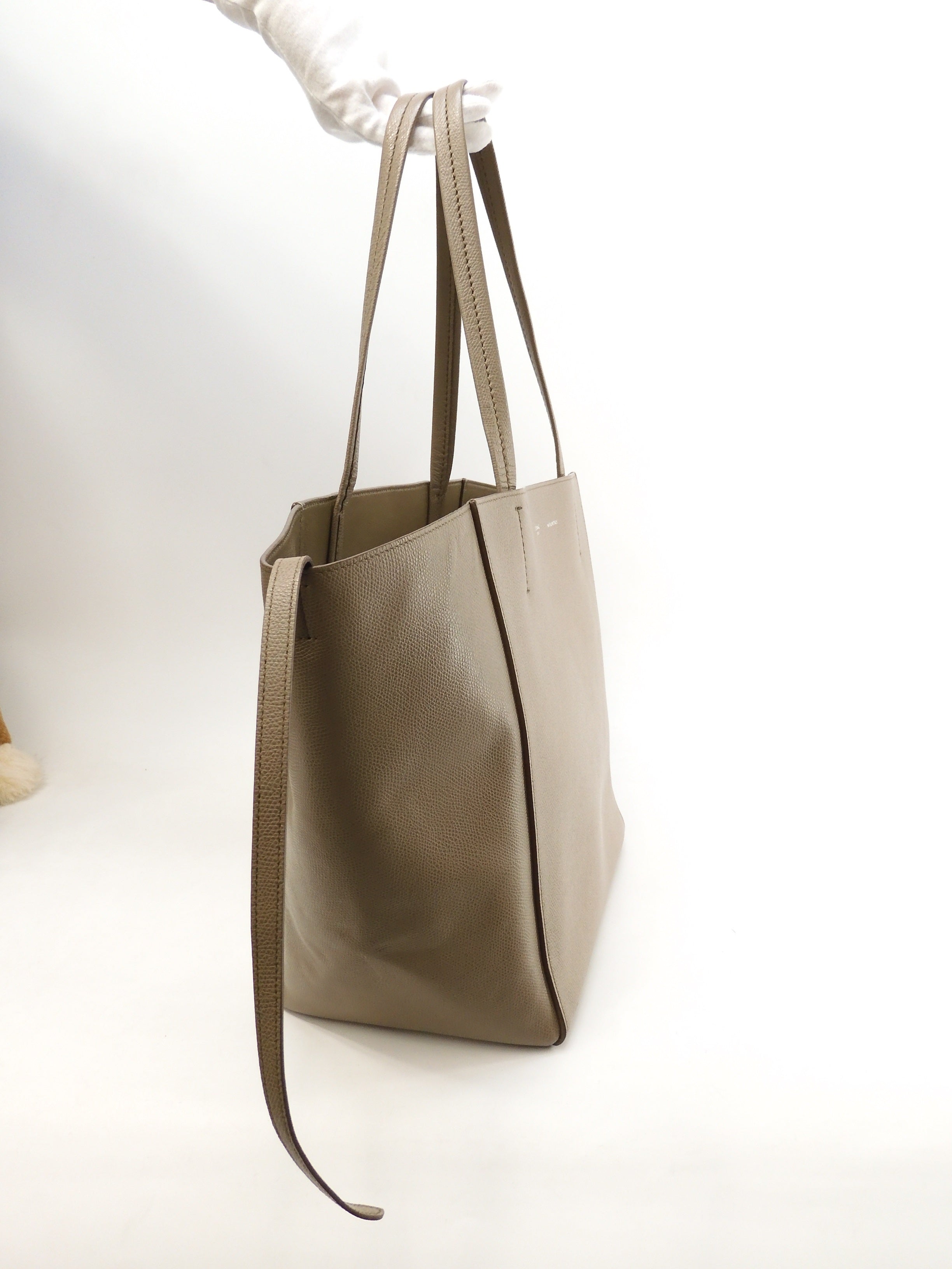 Celine Cabas Phantom Small in pelle grigia, borsa tote shopping @U-LA-0185