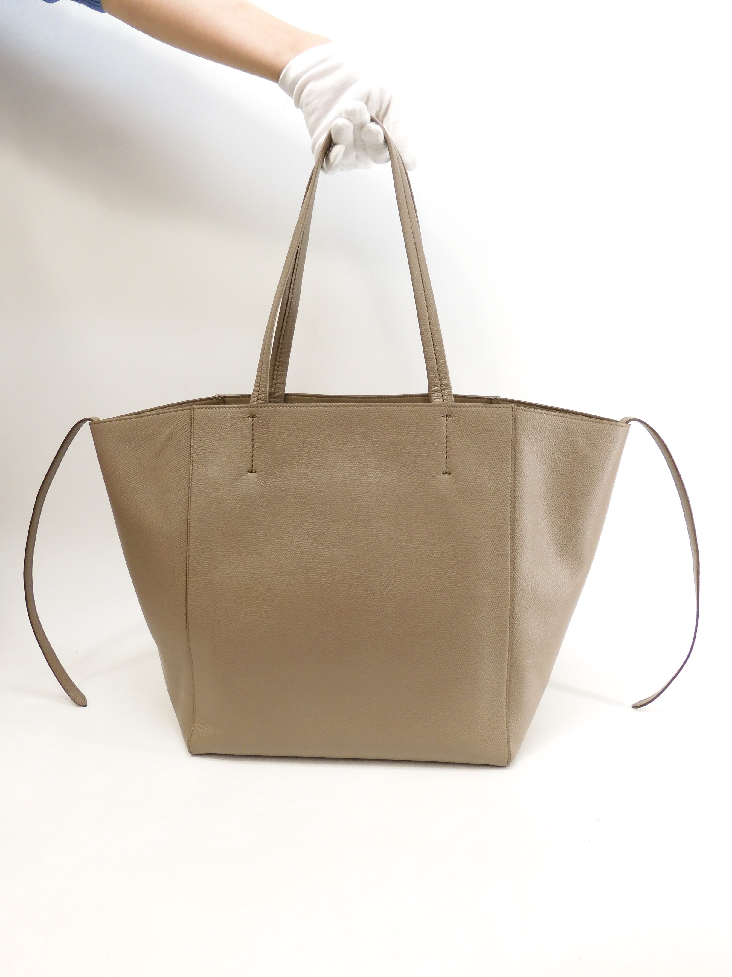 Celine Cabas Phantom Small in pelle grigia, borsa tote shopping @U-LA-0185