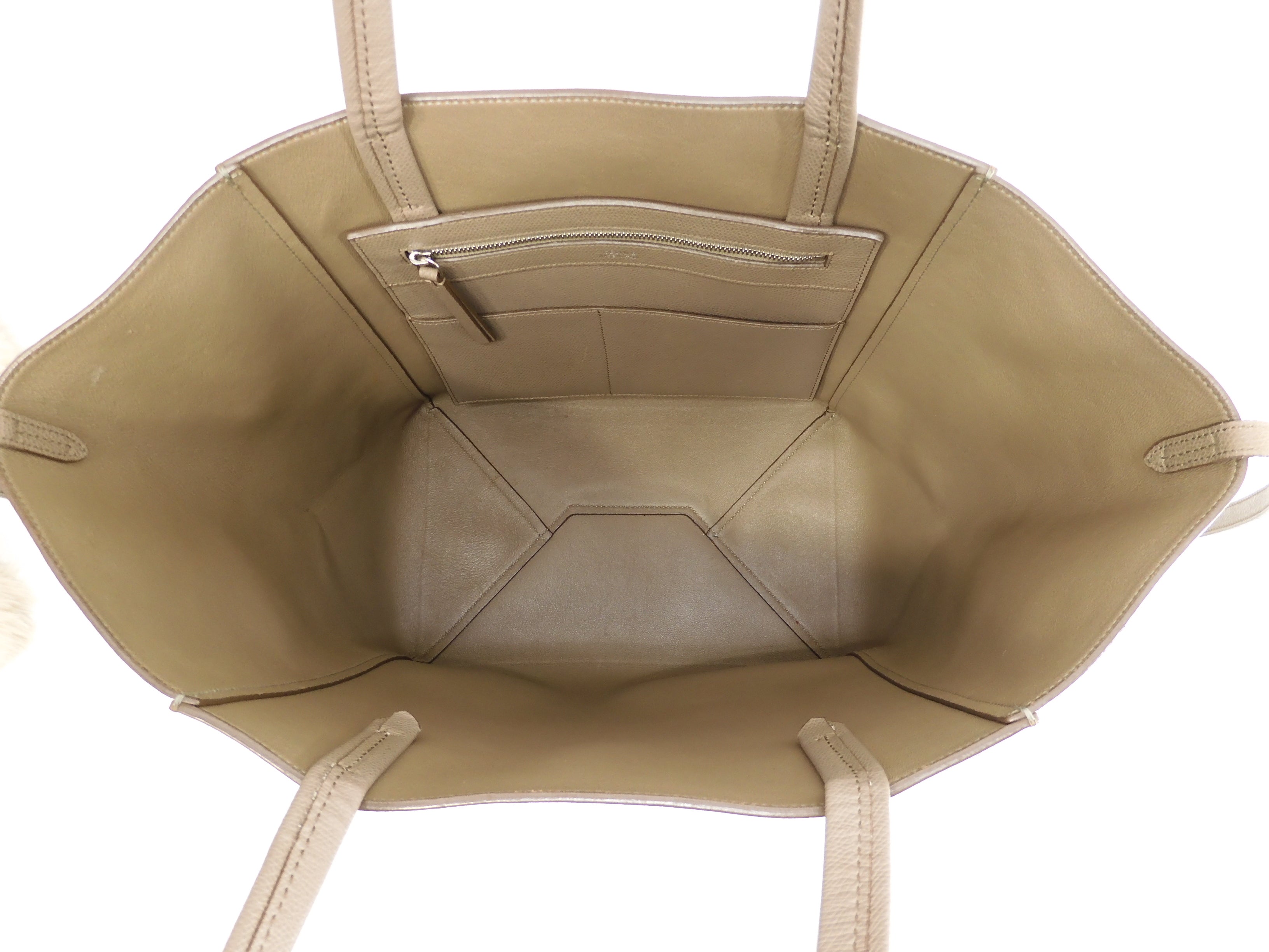 Celine Cabas Phantom Small in pelle grigia, borsa tote shopping @U-LA-0185