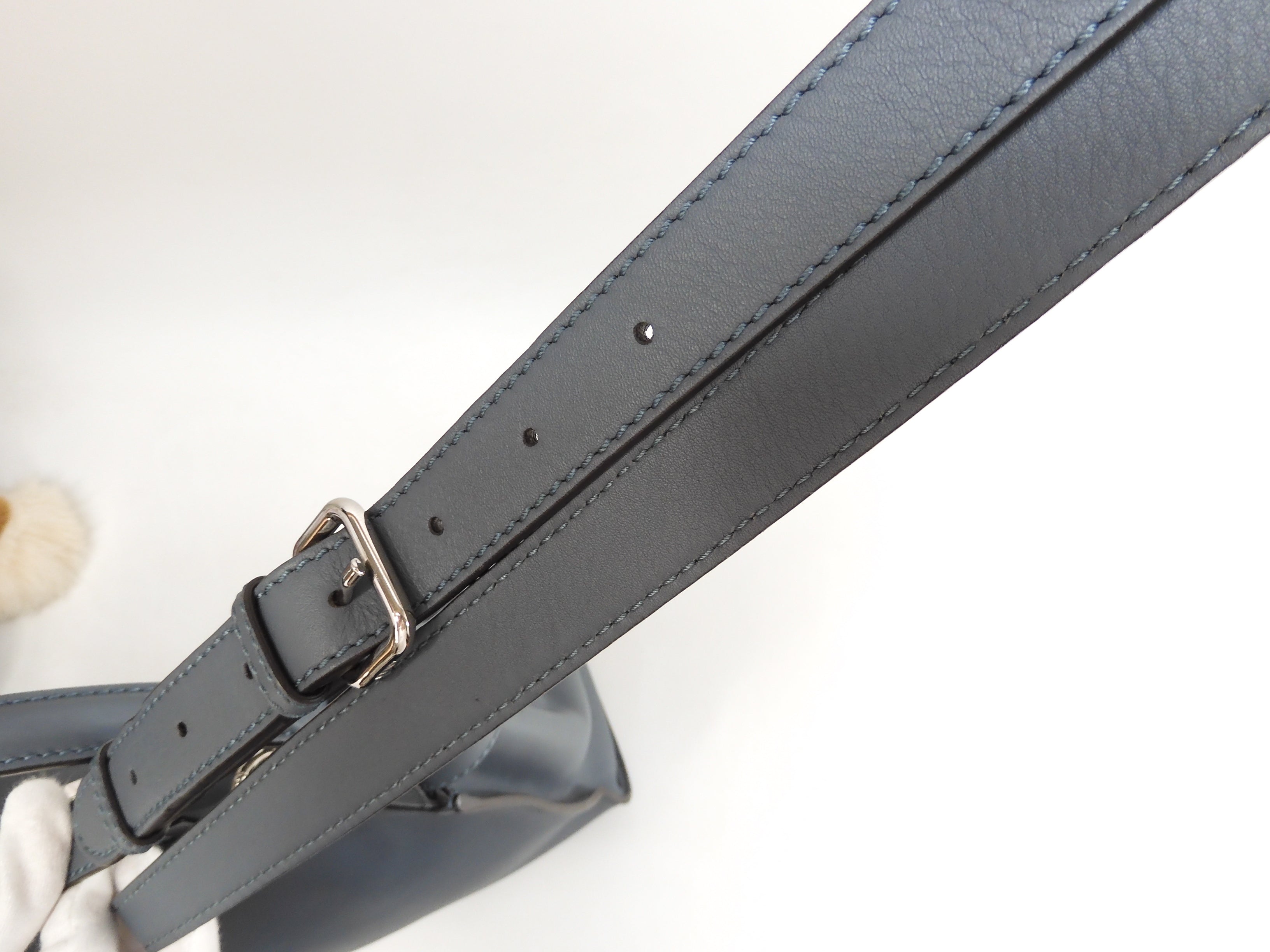 FENDI Peekaboo Regular Pelle Grigio-azzurra Borsa a mano con tracolla Condizioni eccellenti @ 3