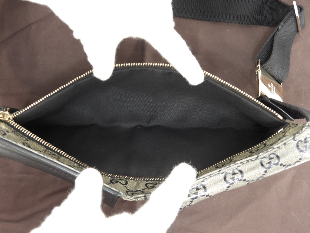 Gucci Marsupio GG Supreme Imprimé Grigio Nero Pelle Borsa a Tracolla Borsa da Vita @ 11