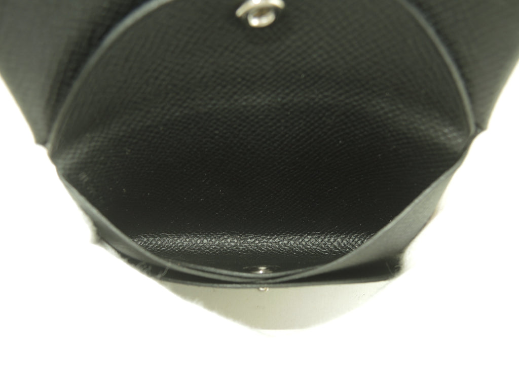 Hermès Calvi Duo Epsom Nero Portafoglio compatto Mini portafoglio Nuovo @B 2