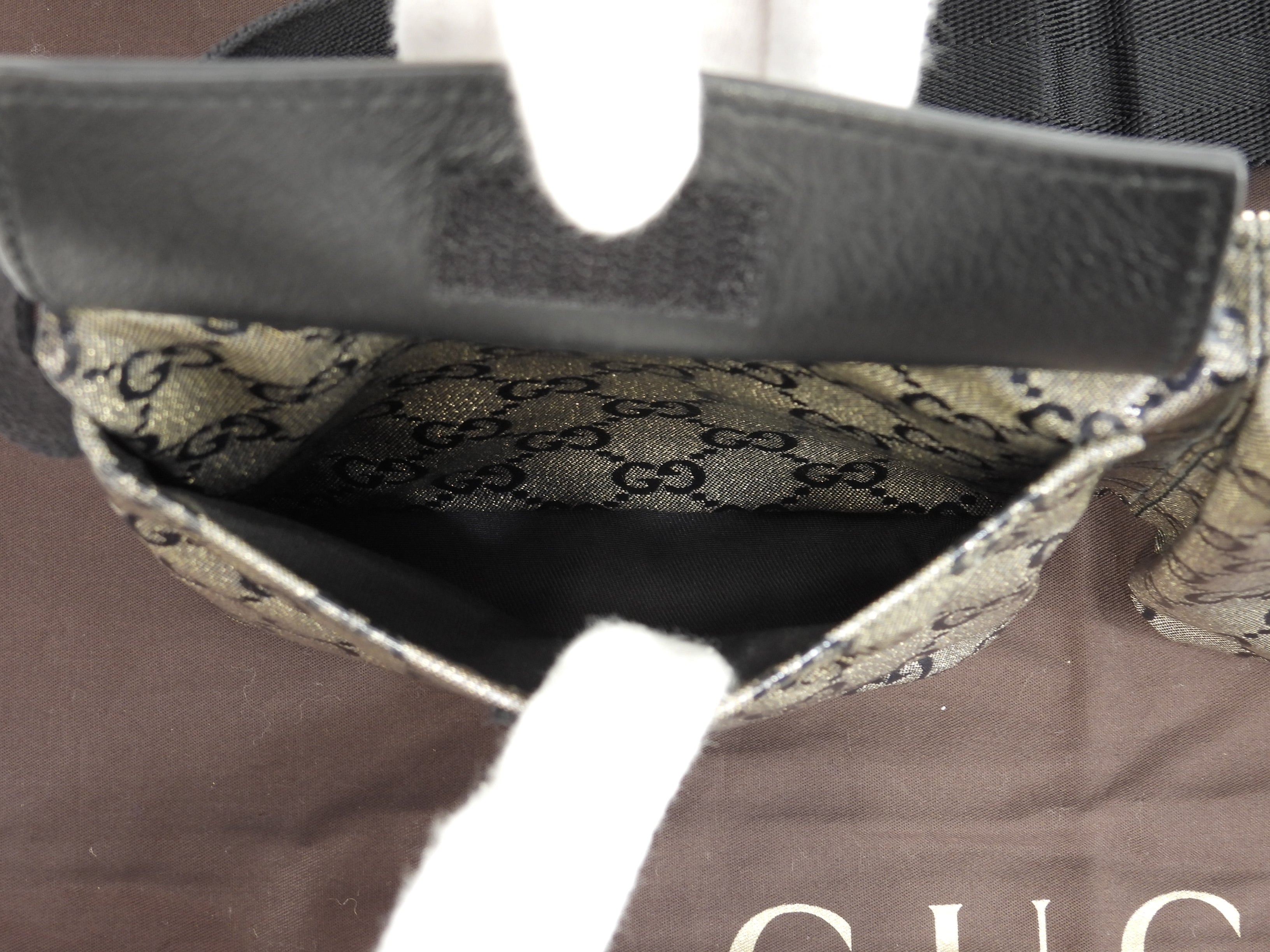 Gucci Marsupio GG Supreme Imprimé Grigio Nero Pelle Borsa a Tracolla Borsa da Vita @ 11