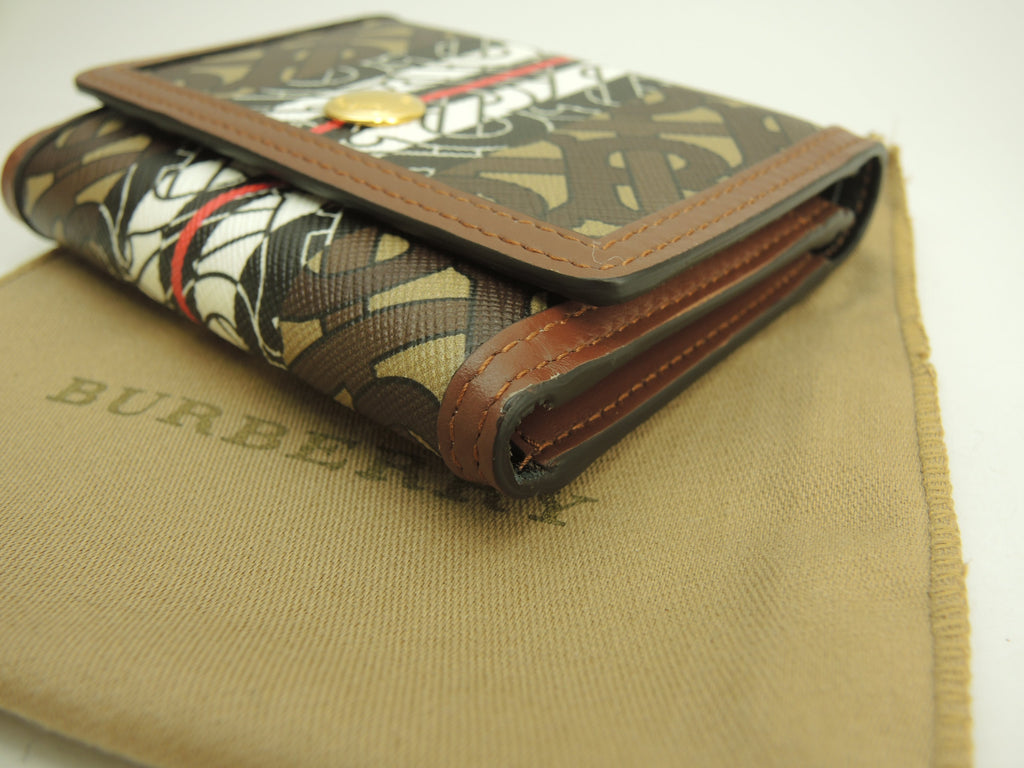 Burberry Portafoglio compatto motivo TB PVC/Pelle Portafoglio a 3 ante Piccolo portafoglio Inutilizzato@POPELFI071SEB