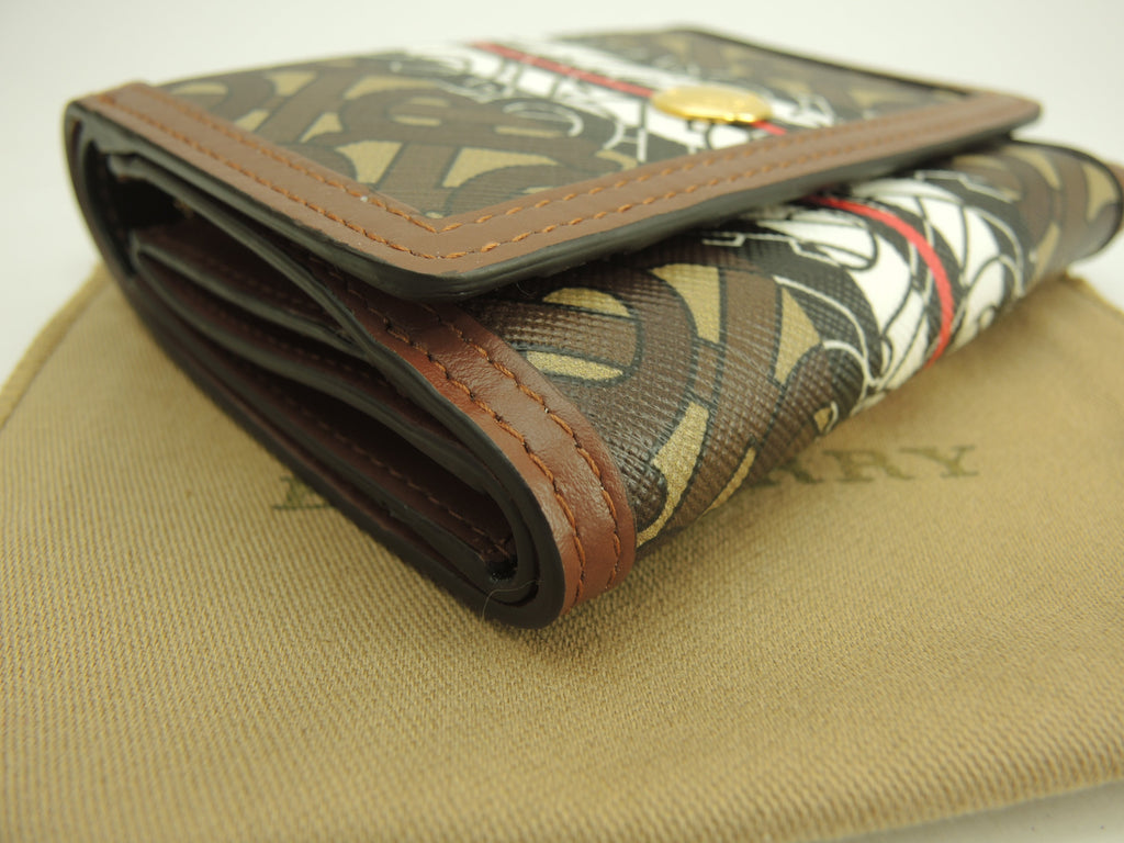 Burberry Portafoglio compatto motivo TB PVC/Pelle Portafoglio a 3 ante Piccolo portafoglio Inutilizzato@POPELFI071SEB