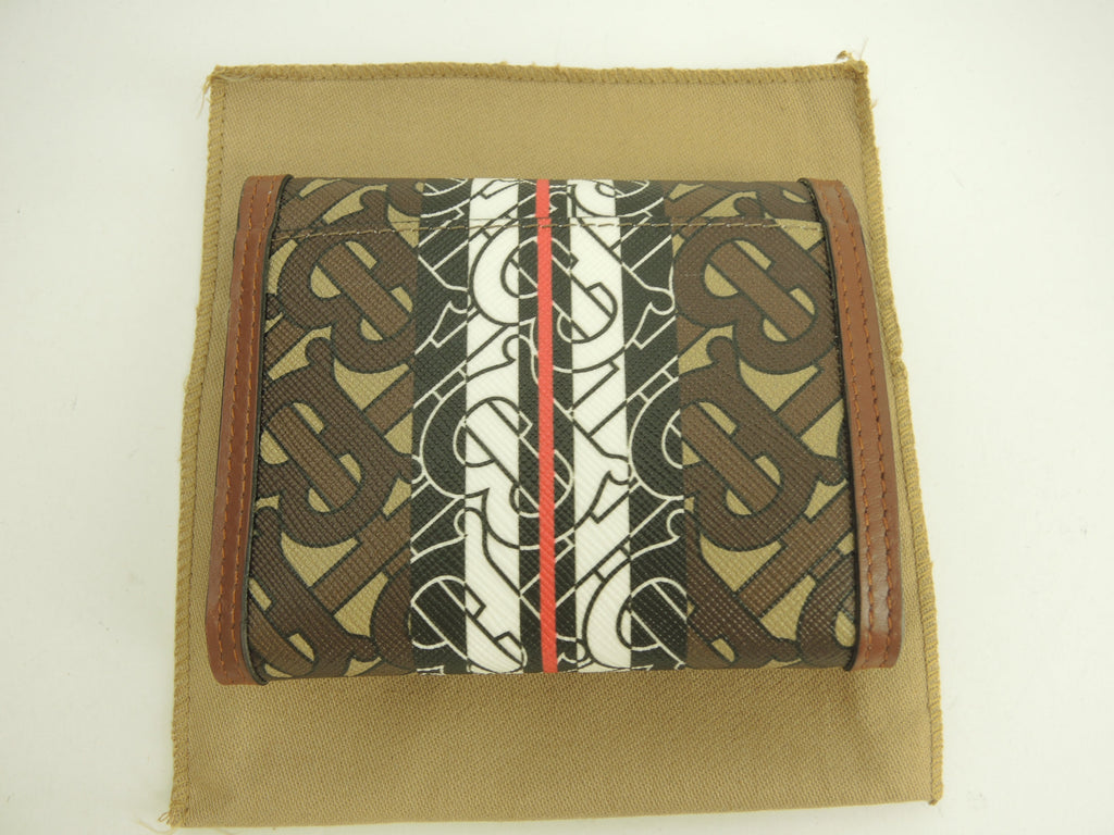 Burberry Portafoglio compatto motivo TB PVC/Pelle Portafoglio a 3 ante Piccolo portafoglio Inutilizzato@POPELFI071SEB