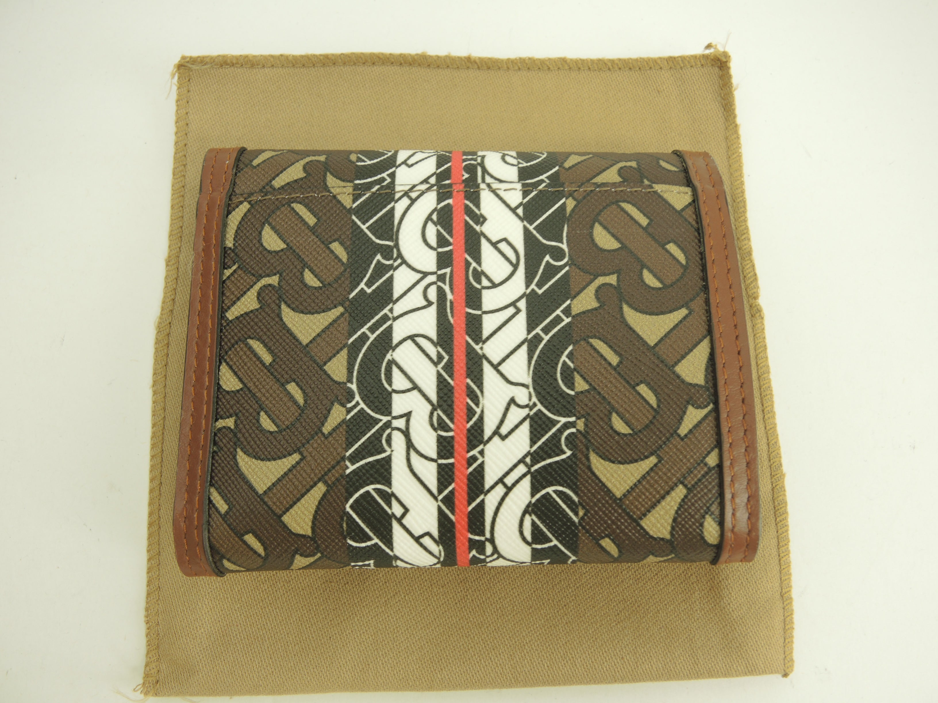 Burberry Portafoglio compatto motivo TB PVC/Pelle Portafoglio a 3 ante Piccolo portafoglio Inutilizzato@POPELFI071SEB