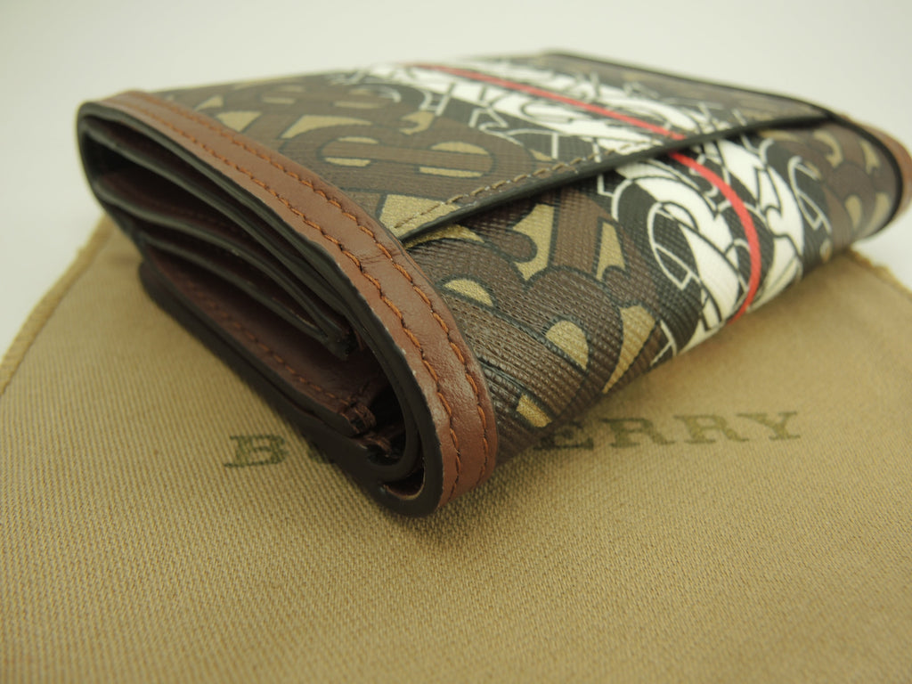 Burberry Portafoglio compatto motivo TB PVC/Pelle Portafoglio a 3 ante Piccolo portafoglio Inutilizzato@POPELFI071SEB