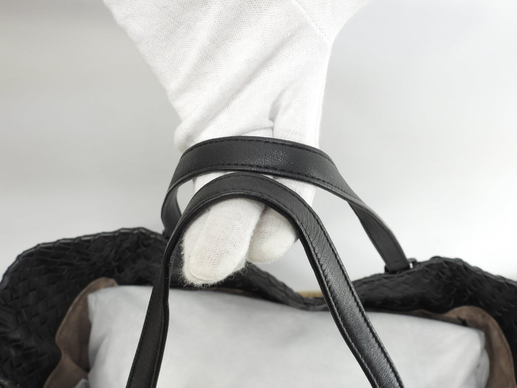 Bottega Veneta Cesta Small Intrecciato Pelle Nera Borsa Tote @B03096927W