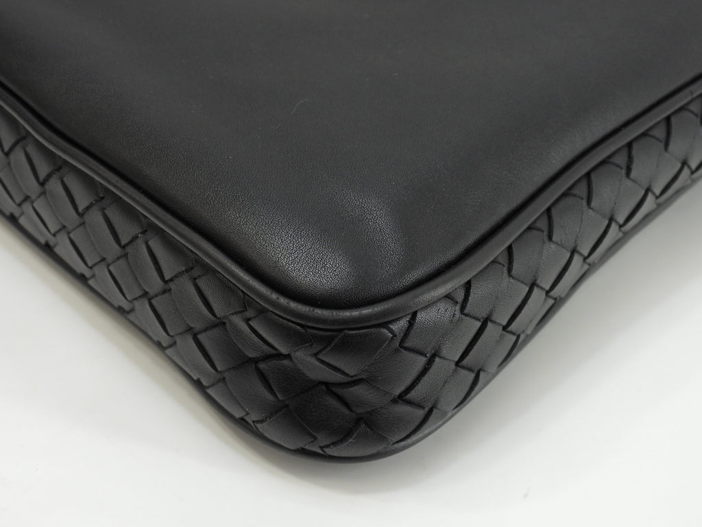 Bottega Veneta Pochette in pelle nera Intrecciato, second bag, ottime condizioni@B07533577R