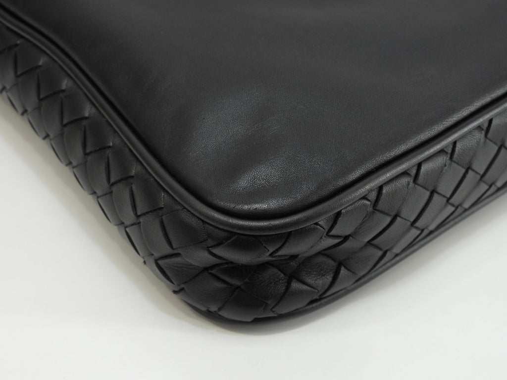 Bottega Veneta Pochette in pelle nera Intrecciato, second bag, ottime condizioni@B07533577R