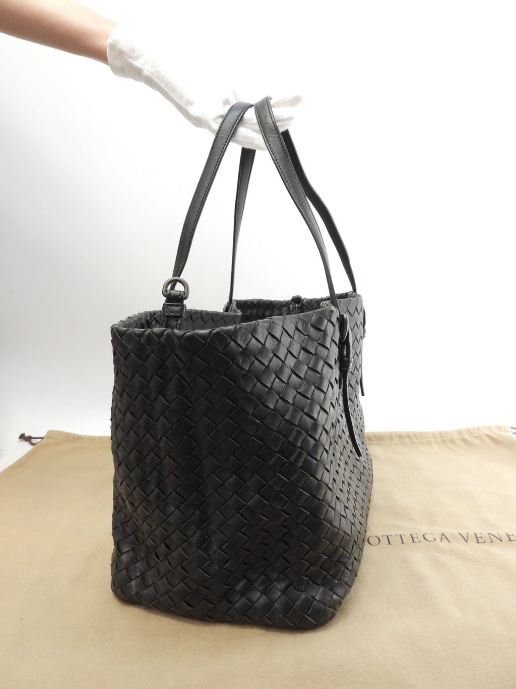 Bottega Veneta Cesta Small Intrecciato Pelle Nera Borsa Tote @B03096927W