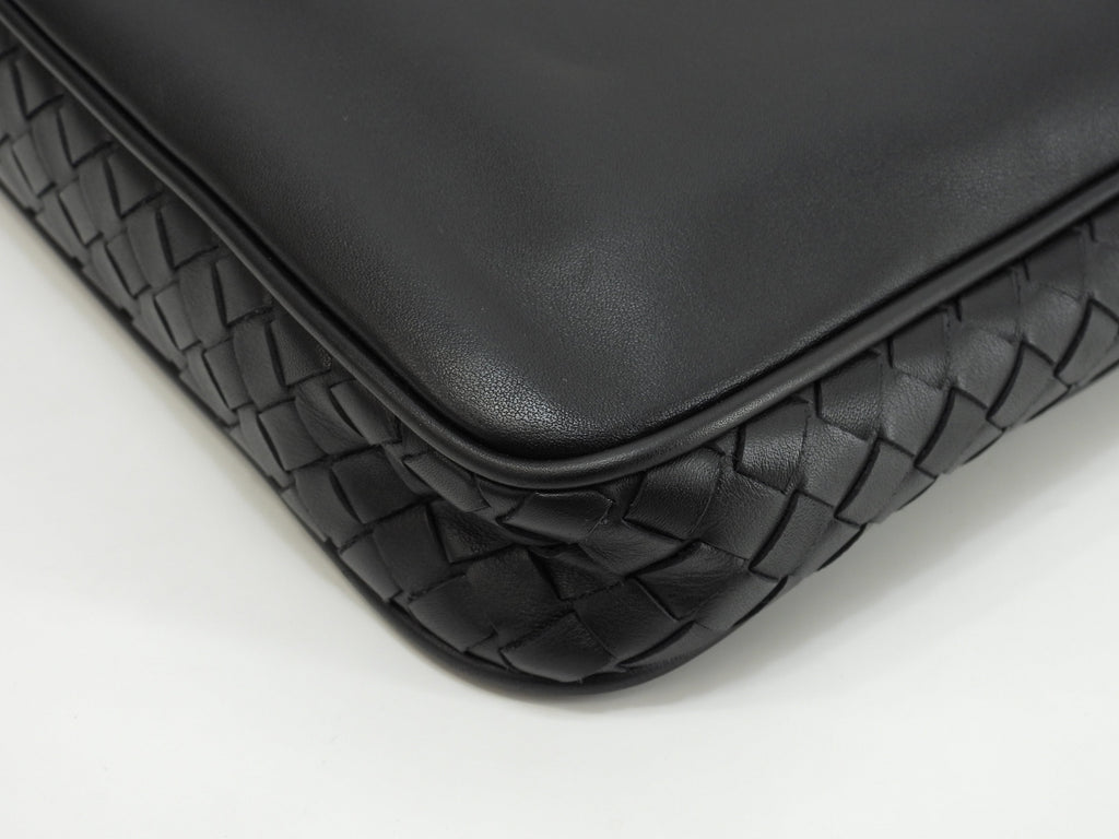 Bottega Veneta Pochette in pelle nera Intrecciato, second bag, ottime condizioni@B07533577R