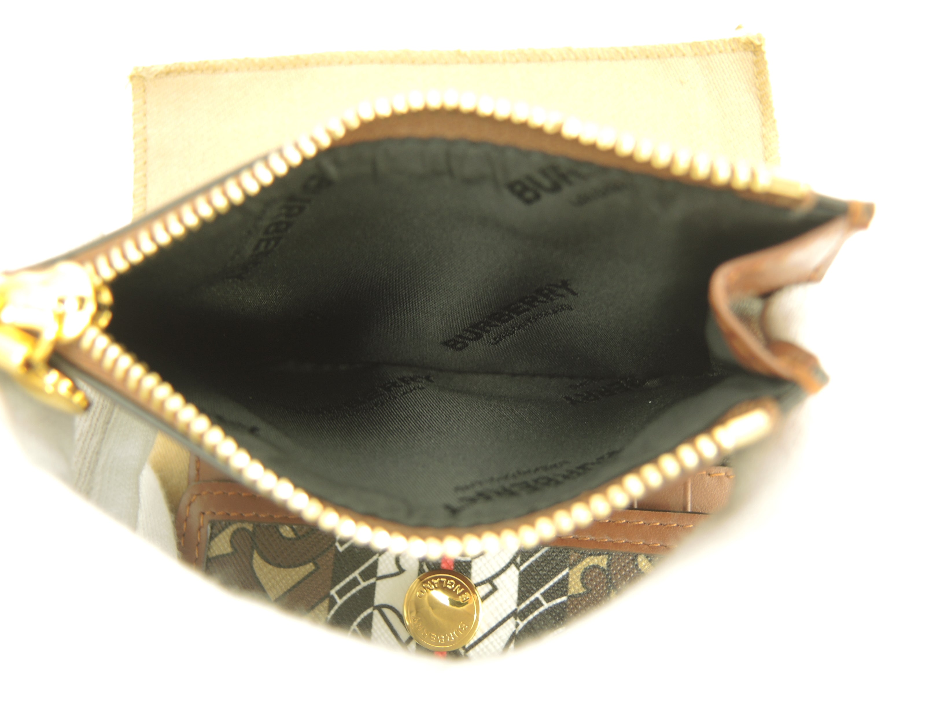 Burberry Portafoglio compatto motivo TB PVC/Pelle Portafoglio a 3 ante Piccolo portafoglio Inutilizzato@POPELFI071SEB