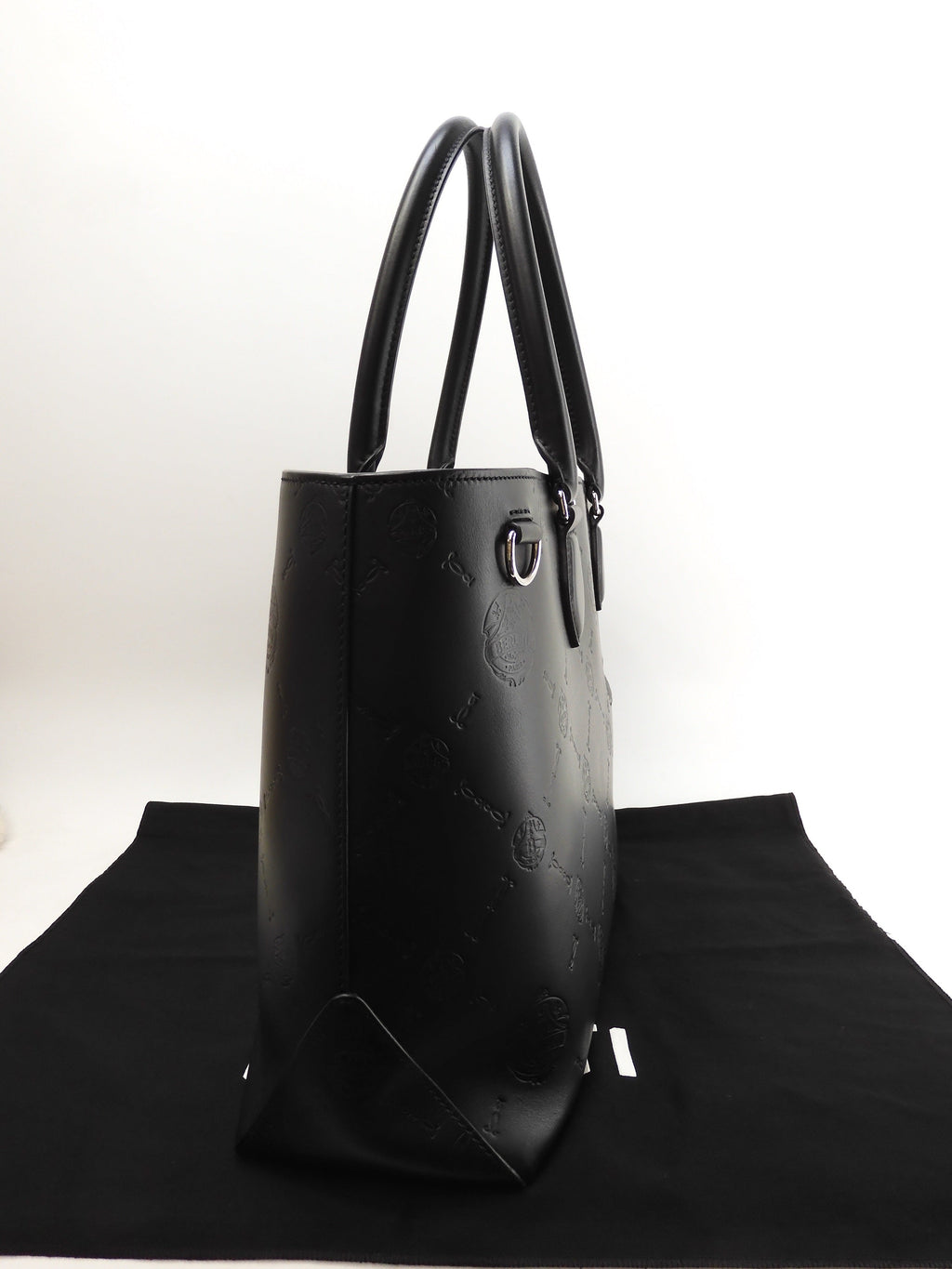Berluti Toujours Chevron pelle nera uomo borsa tote borsa a mano@A0251