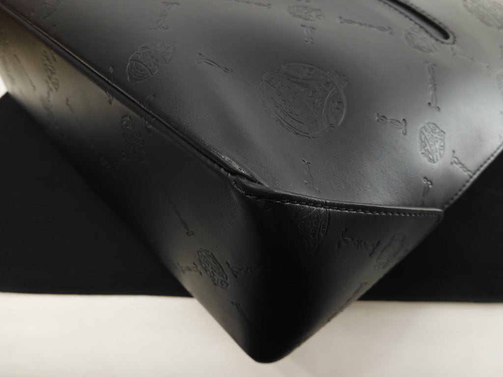 Berluti Toujours Chevron pelle nera uomo borsa tote borsa a mano@A0251