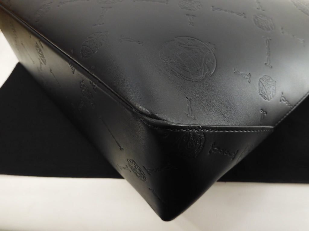 Berluti Toujours Chevron pelle nera uomo borsa tote borsa a mano@A0251