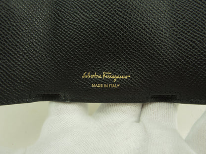 Ferragamo Portafoglio Mini Edizione Limitata Giappone Vara Bow in Pelle Nera Portafoglio a 3 ante Inutilizzato@JL-22D951