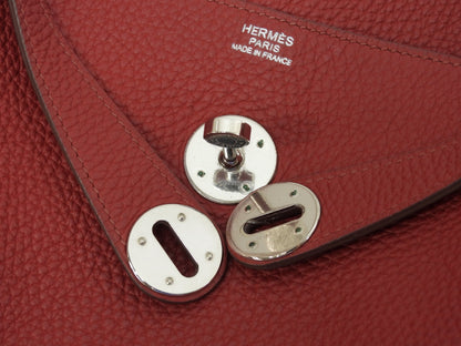 Hermès Lindy 34 in Taurillon Clemence, rosso, borsa a mano e a tracolla @□Q 3
