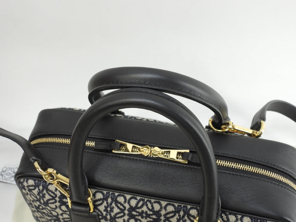 Loewe Amazona 23 Jacquard/Pelle grigio-blu Pochette con mini borsa a mano con tracolla (come nuova) @262147