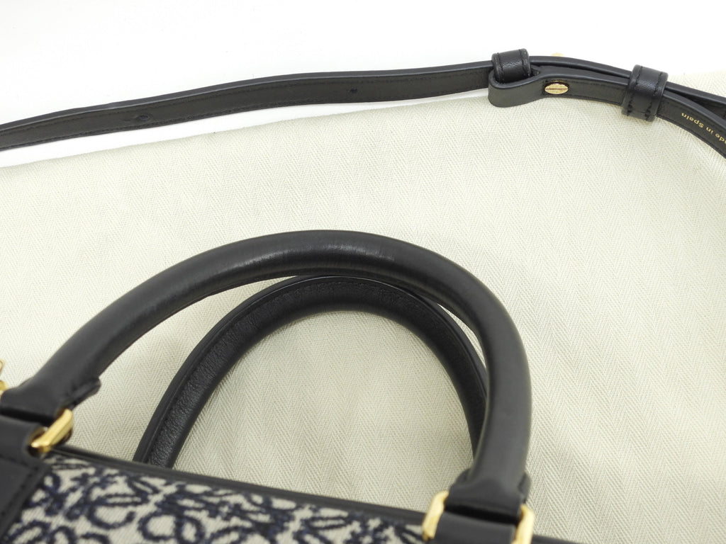 Loewe Amazona 23 Jacquard/Pelle grigio-blu Pochette con mini borsa a mano con tracolla (come nuova) @262147