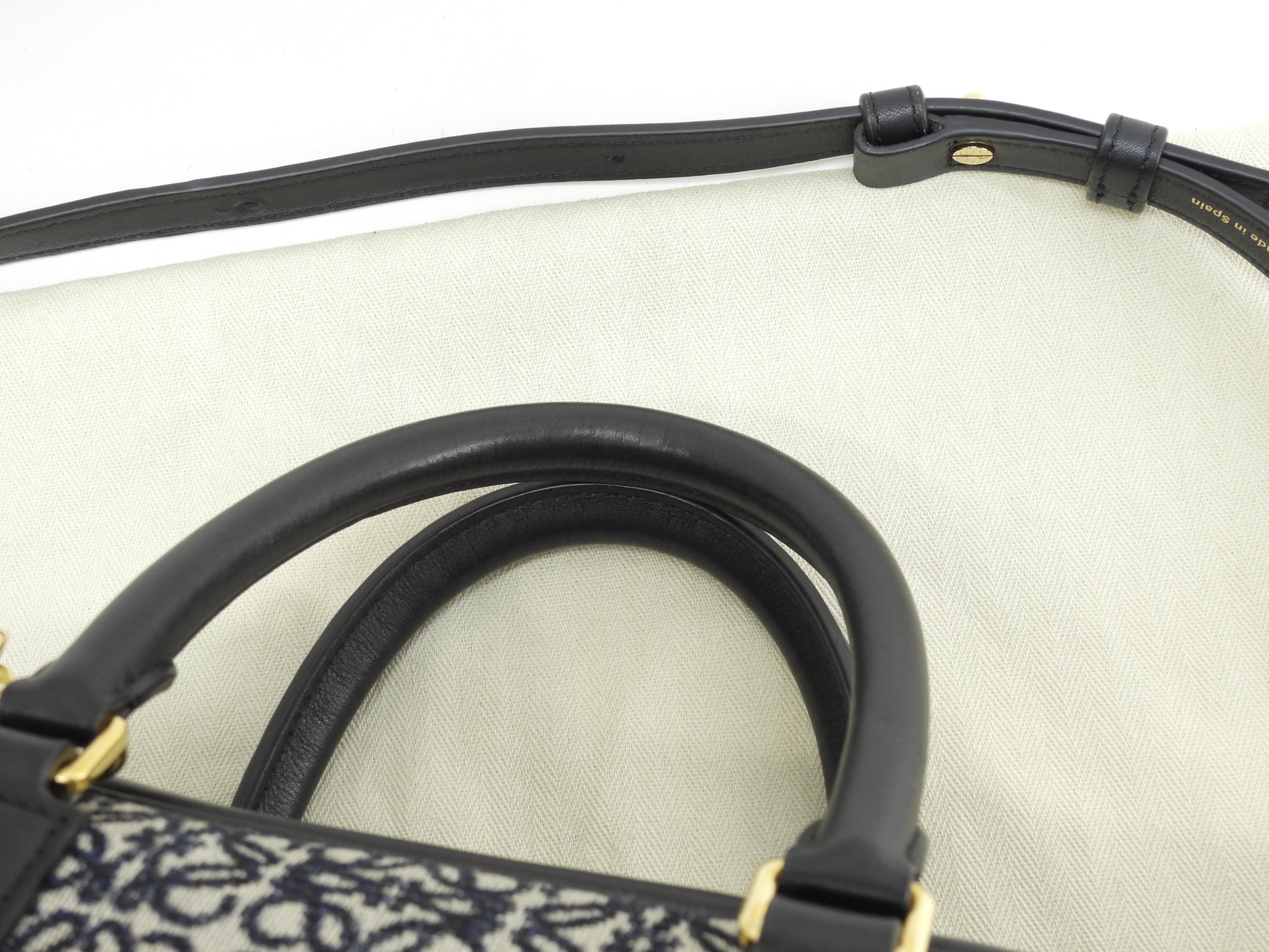 Loewe Amazona 23 Jacquard/Pelle grigio-blu Pochette con mini borsa a mano con tracolla (come nuova) @262147