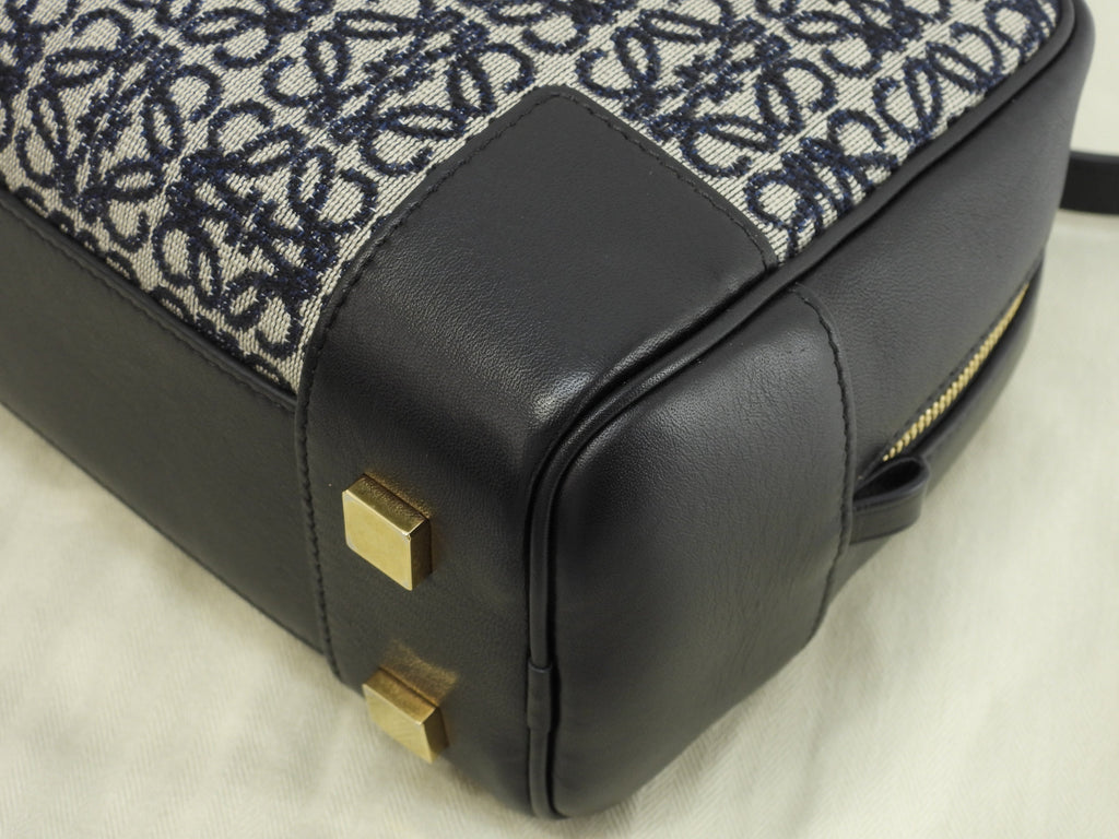 Loewe Amazona 23 Jacquard/Pelle grigio-blu Pochette con mini borsa a mano con tracolla (come nuova) @262147