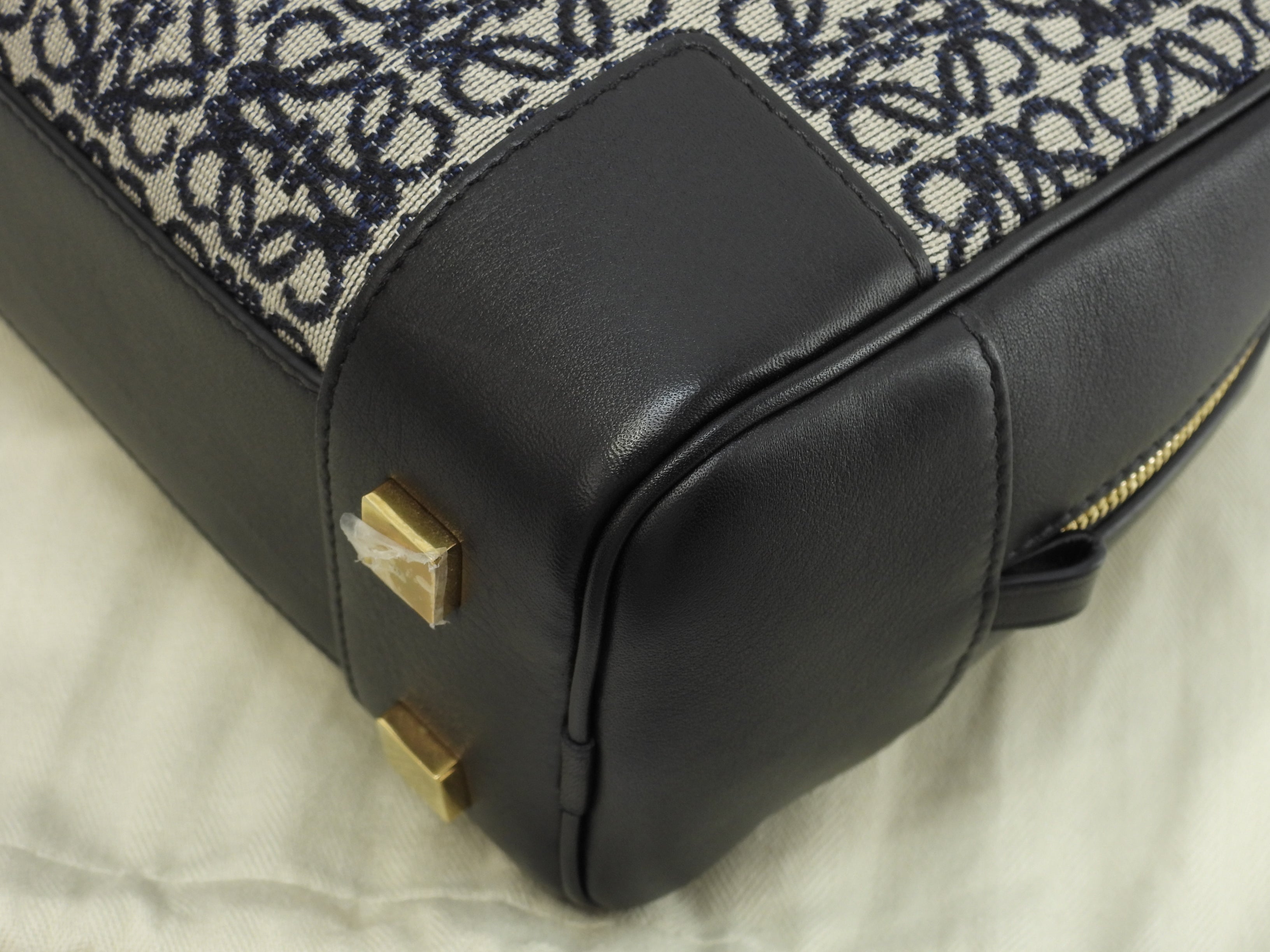 Loewe Amazona 23 Jacquard/Pelle grigio-blu Pochette con mini borsa a mano con tracolla (come nuova) @262147