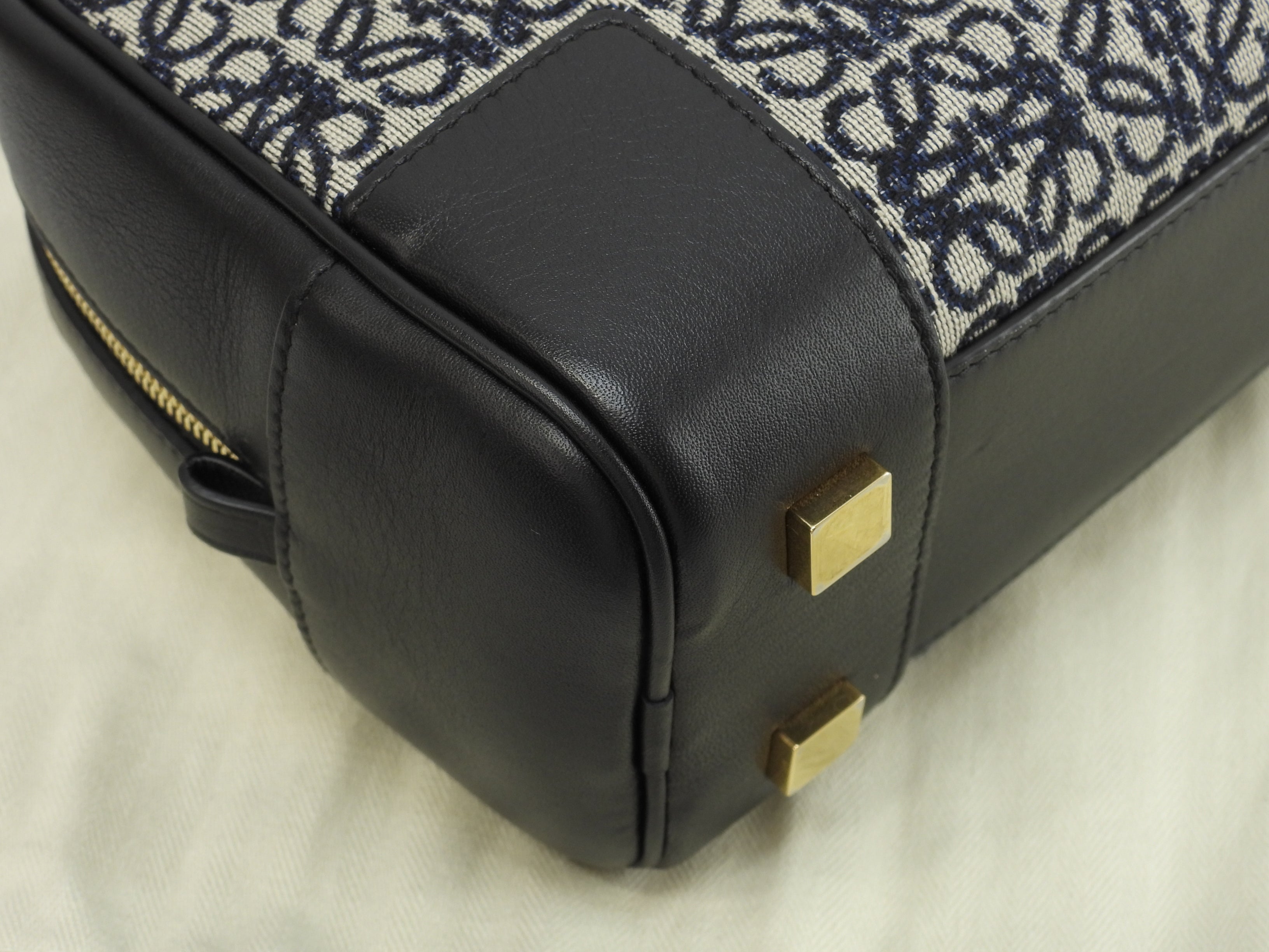 Loewe Amazona 23 Jacquard/Pelle grigio-blu Pochette con mini borsa a mano con tracolla (come nuova) @262147