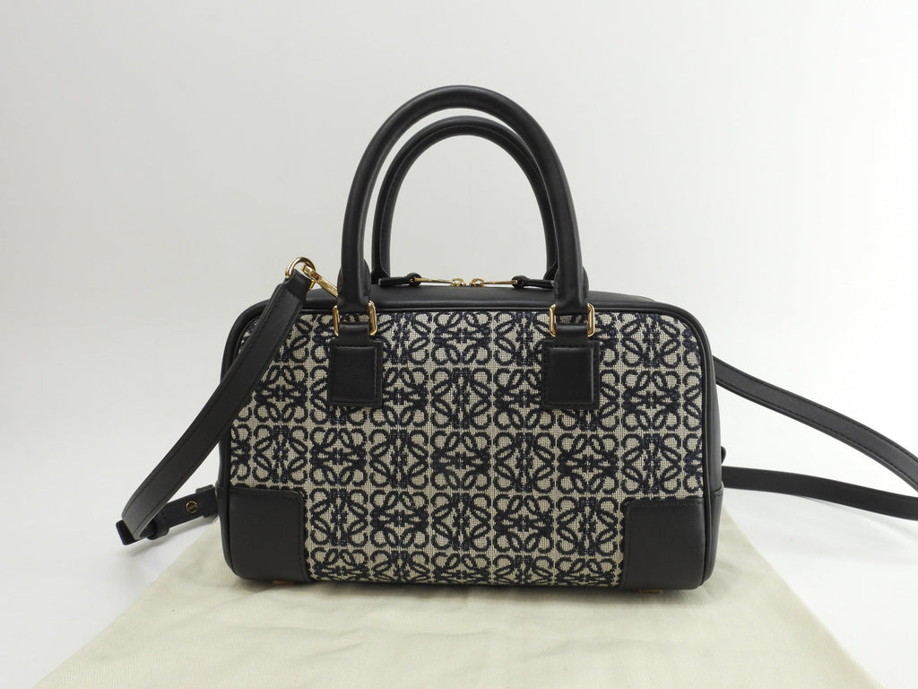 Loewe Amazona 23 Jacquard/Pelle grigio-blu Pochette con mini borsa a mano con tracolla (come nuova) @262147
