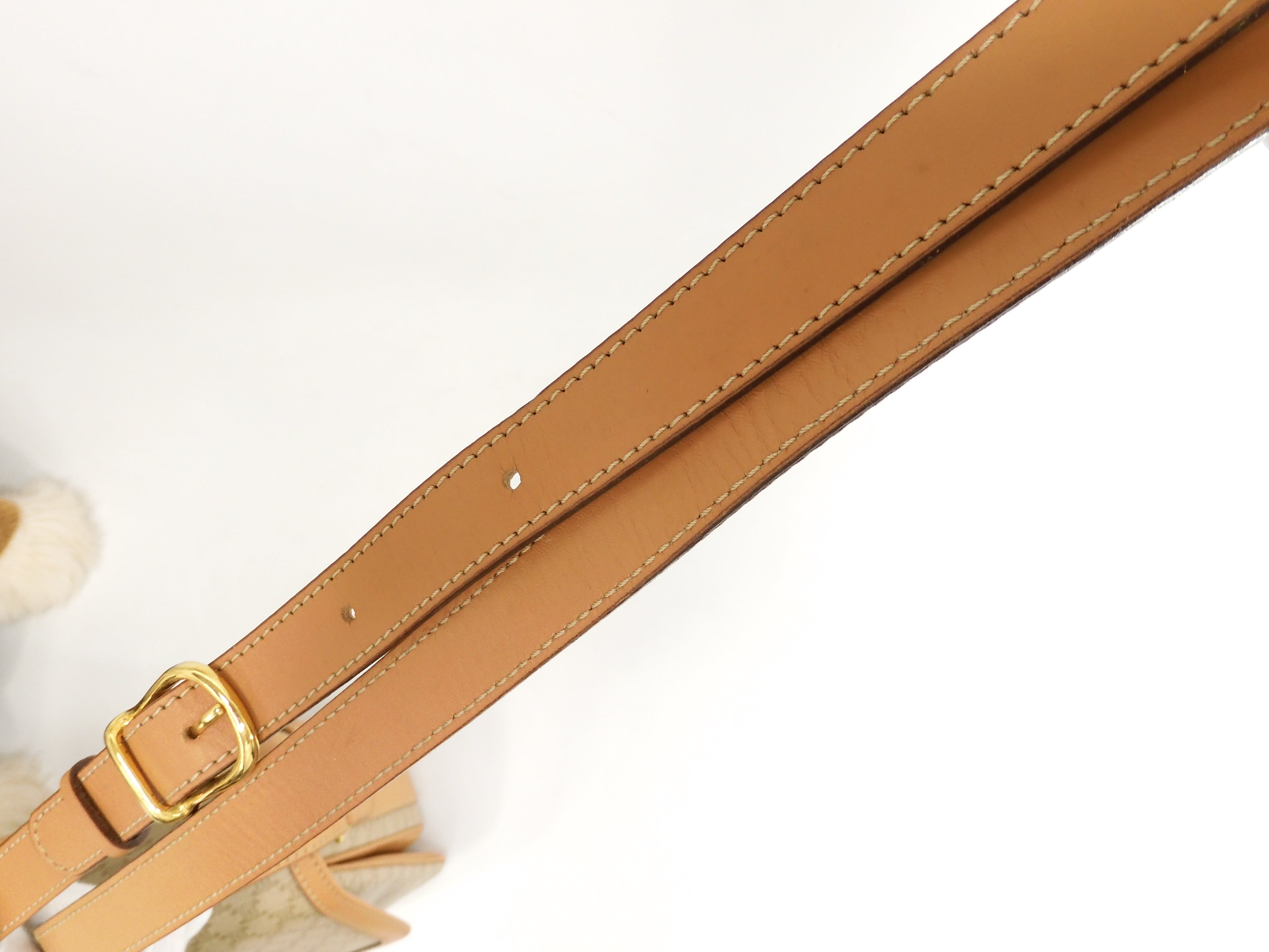 Celine Pochette Macadam Triomphe/Borsa a tracolla beige-marrone a tracolla @M15/2