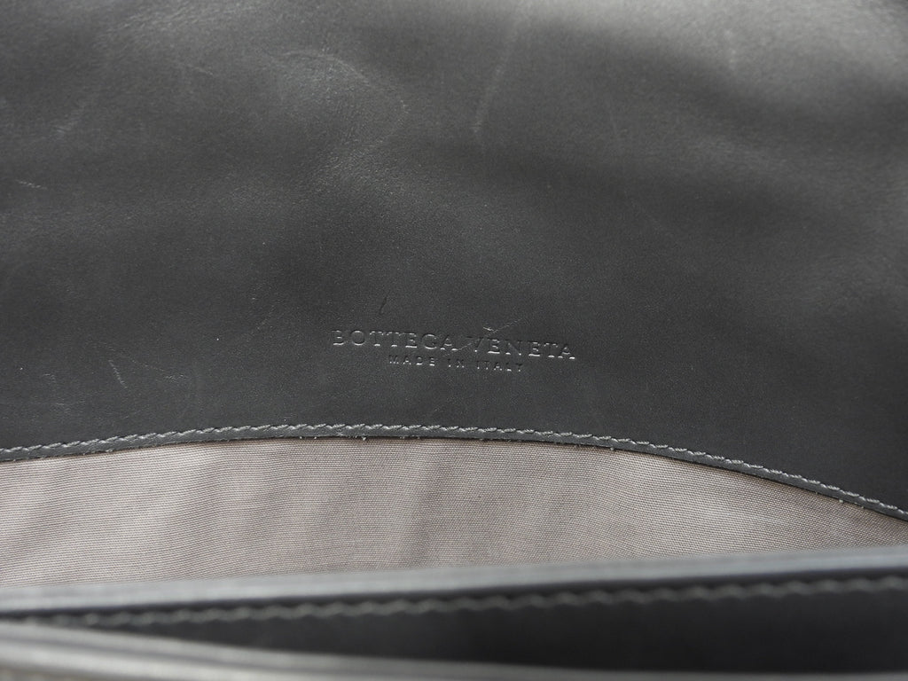 Bottega Veneta ventiquattrore Intrecciato in pelle grigia, cartella, ottime condizioni @B02225646Z