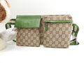 Gucci Marsupio GG Supreme cotone pelle marrone verde Borsa a tracolla Marsupio Ottime condizioni@ 12