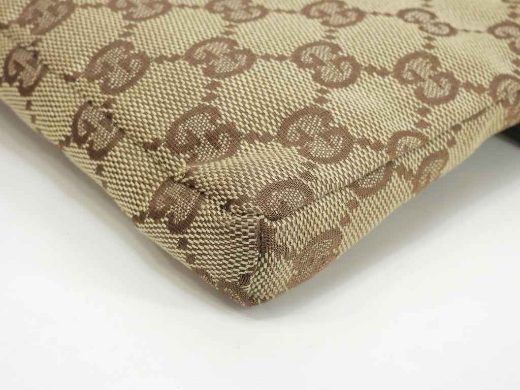 Gucci Marsupio GG Supreme cotone pelle marrone verde Borsa a tracolla Marsupio Ottime condizioni@ 12