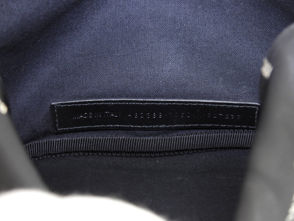 Marsupio Balenciaga Explorer in nylon nero con logo bianco @ 5