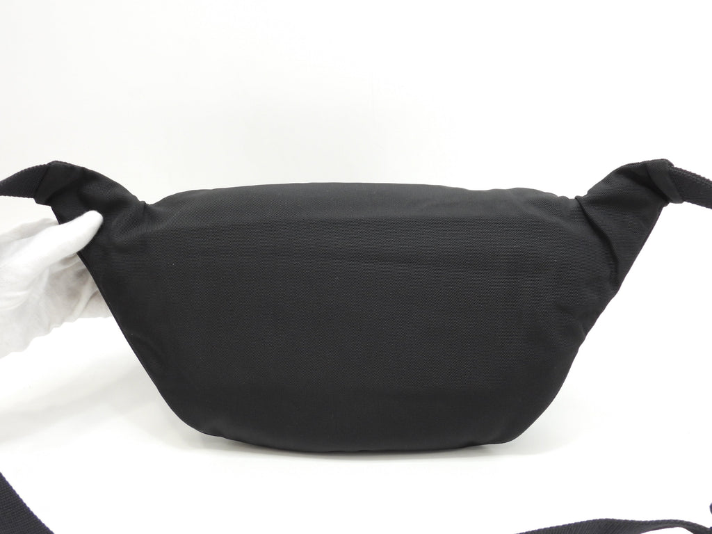 Balenciaga Marsupio Explorer Nylon nero con logo bianco @ 6