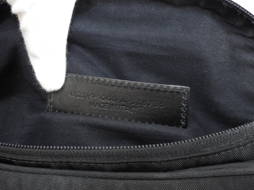 Balenciaga Marsupio Explorer Nylon nero con logo bianco @ 6