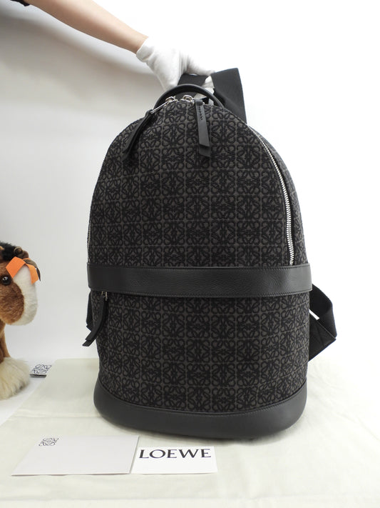 LOEWE Zaino Anagram Jacquard Nero Grigio ZAINO UOMO Ottime Condizioni@822138