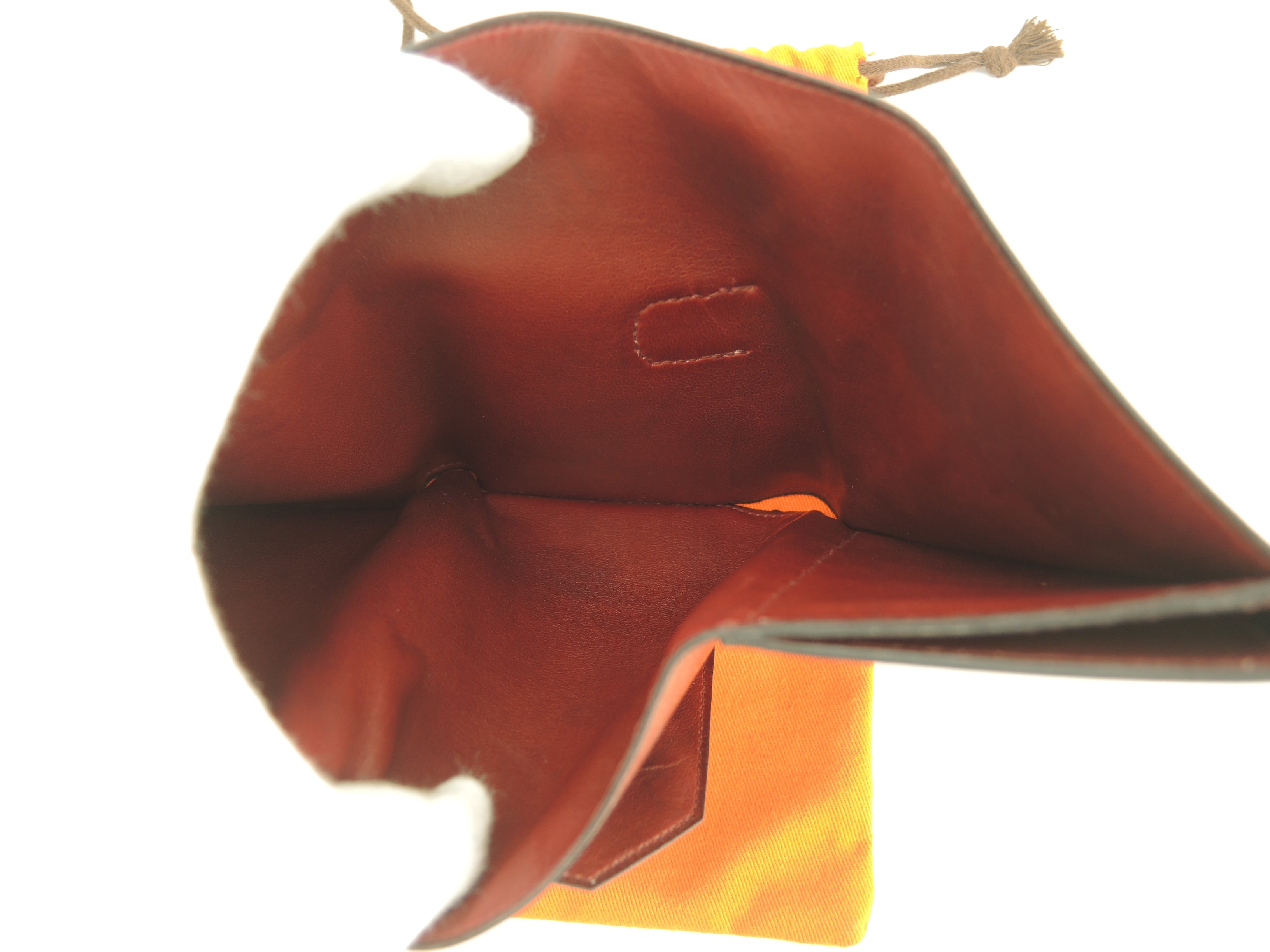Hermès portafoglio a 3 ante in Boxcalf bordeaux, portafoglio compatto, vintage@ 2