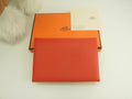 Hermès Calvi Duo Epsom Cinnabro portafoglio compatto mini borsa inutilizzato@U 3