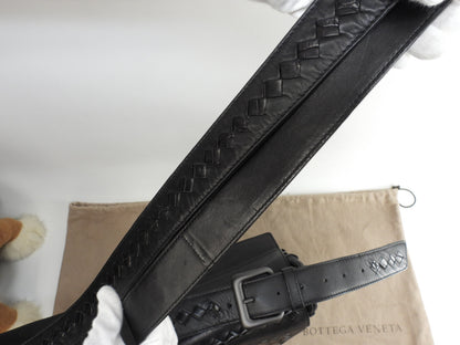 Bottega Veneta Borsa Messenger Coccodrillo/Pelle Nera Borsa a Tracolla@B00517184E