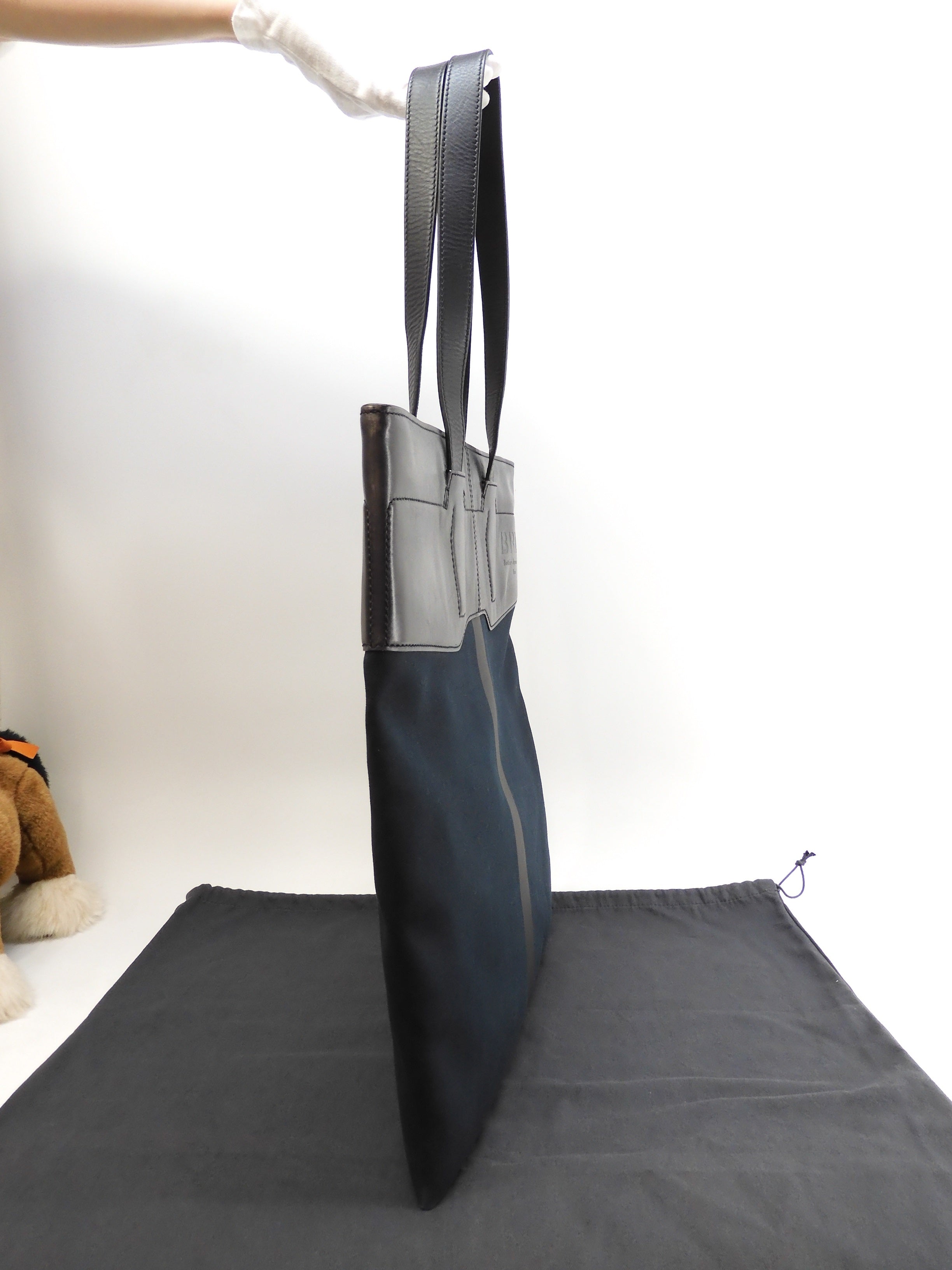 Berluti Château Conto/borsa tote sottile in pelle nera da uomo rarissima @U0147