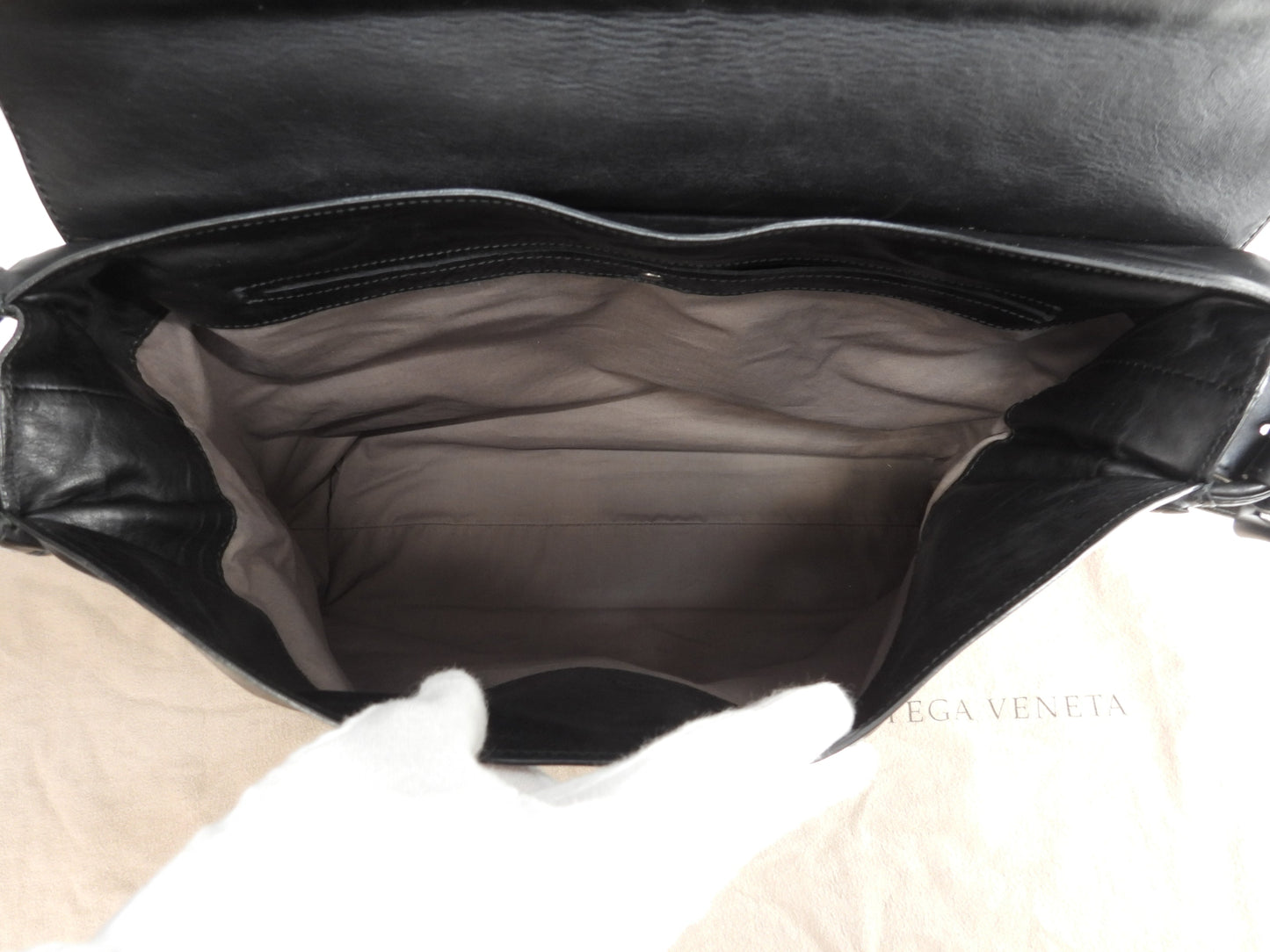 Bottega Veneta Borsa Messenger Coccodrillo/Pelle Nera Borsa a Tracolla@B00517184E